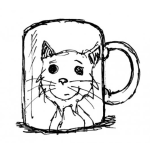 Dibujo para colorear Taza Da Gato Para Pintar Y Colorear Una Taza Con Un Dibujo De Gatito
