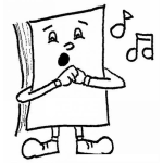 Dibujo para colorear Himnario Cristiano Dibujo De Libro Cantando Melodias Para Pintar Y Colorear librito con notas musicales