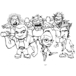 Dibujo para colorear Zombies Dibujo De Chicos Perseguidos Por Zombis Para Pintar Y Colorear Sombis Somvis Zombis Zomvis