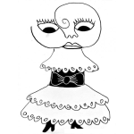 Dibujo para colorear Dibujo De Mujer Con Vestido Sin Pelo Y Sin Brazos Para Pintar Y Colorear