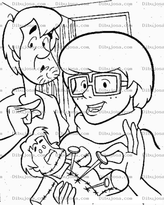 Dibujo para colorear Budu En Scooby Du Dibujo De Muneco De Tela Con Alfileres Para Pintar Y Colorear