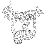 Dibujo para colorear Dibujo De Culebra Y Camaleon Para Pintar Y Colorear