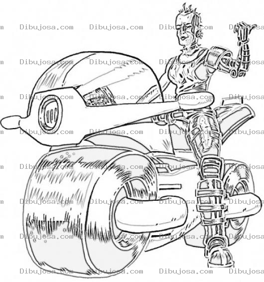Dibujo para colorear Moto Del Futuro Para Pintar Y Colorear Evolucion De Las Motocicletas Prototipo De Moto De Llantas Anchas