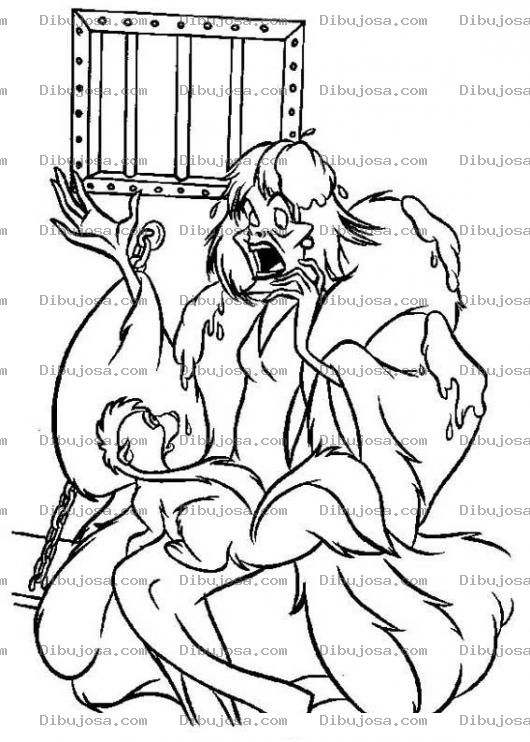 Dibujo para colorear Dibujo De Mujer Presa Presidiaria Prisionera Encarcelada Con Un Zorrillo Que Como Hiede Para Pintar Y Colorear