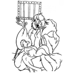 Dibujo para colorear Dibujo De Mujer Presa Presidiaria Prisionera Encarcelada Con Un Zorrillo Que Como Hiede Para Pintar Y Colorear