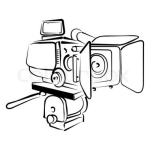 Dibujo para colorear Camara De Video Profesional Para Pintar Y Colorear Videocamara De Estudio De Television