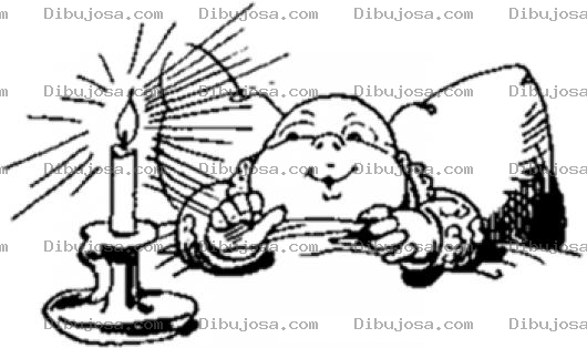 Dibujo para colorear Dibujo De Nino Con Miedo A La Oscuridad Durmiendo Con Una Candela De Glicerina Encendida Para Pintar Y Colorear Vela Prendida