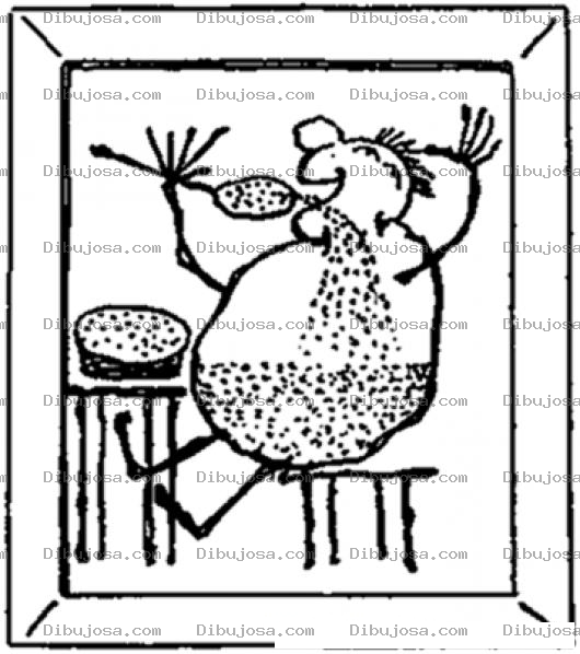 Dibujo para colorear Dibujo De Hombre Comiendo Legumbres Para Pintar Y Colorear Arroz Frijoles Garbanzos Y Lentejas