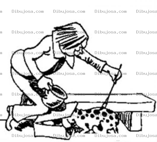 Dibujo para colorear Dibujo Para Colorear A Un Hombre Mafioso y Tramposo Pintandole Manchas A Un Perro Para Venderlo Como Dalmata
