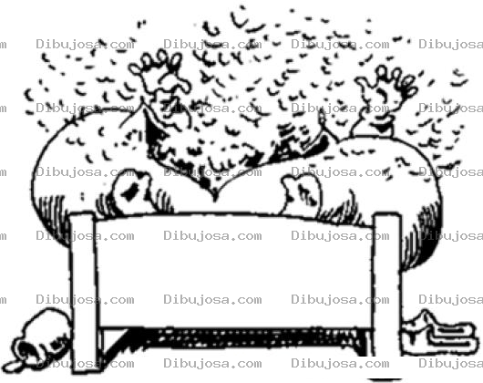 Dibujo para colorear Dolor De Estomago Agruras Reflujo Y Acides En La Noche Dibujo De Gordo Reventando En La Cama Para Pintar Y Colorear