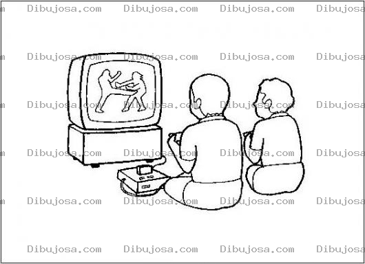 Dibujo para colorear Consolas De Juegos Dibujo De Ninos Jugando Mortalkombat Teken Y Streetfighter Para Pintar Y Colorear
