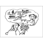 Dibujo para colorear Indicaciones Por Telefono Dibujo De Un Hombre Dando Indicaciones De Una Direccion Por Telefono A Su Novia Para Pintar Y Colorear