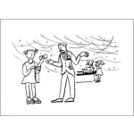 Dibujo para colorear Dibujo De Chica Pidiendo Dinero A Su Papa En Una Fiesta Para Pintar Y Colorear