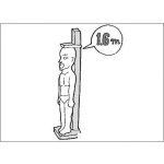 Dibujo para colorear Dibujo De Hombre Bajito Y Chaparrito Midiendo Su Altura Para Pintar Y Colorear