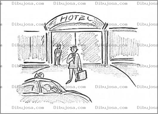 Dibujo para colorear Entrada De Hotel Para Pintar Y Colorear Las Puertas De Un Hotel