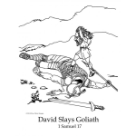 Dibujo para colorear colorear a David decapitando a Goliat
