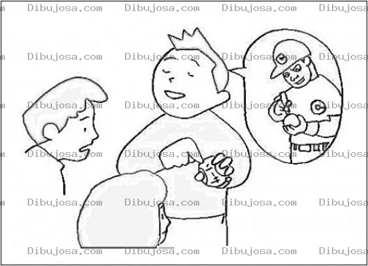 Dibujo para colorear Autografos De Famosos Dibujo De Un Nino Presumiendo A Sus Amigos El Autografo De Samy Sosa En Su Pelota De Beisbol Para Pintar Y Colorear