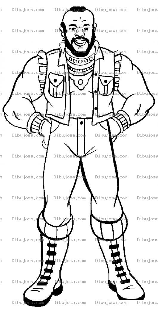 Dibujo para colorear Mario Baracus Mister T Para Pintar Y Colorear Dibujo De Mistert Mrt Mariobaracus Barakus
