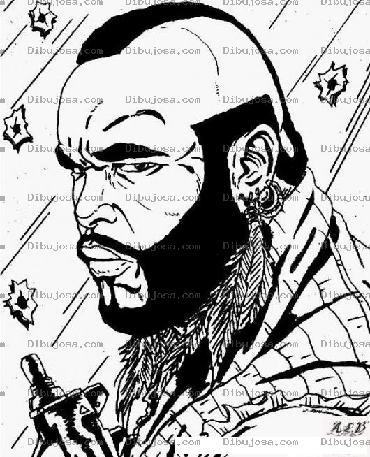 Dibujo para colorear Mister T Para Pintar Y Colorear