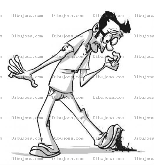 Dibujo para colorear Chicles De Goma Dibujo De Hombre Parado Sobre Un Chicle Que Estaba En El Suelo Para Pintar Y Colorear Chicle En El Zapato El Chicle Se Me Pego Elchiclesemepego