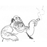 Dibujo para colorear Gordo Feo Dibujo De Gordo Baboso y chuco Con Una Gran Baba En La Boca Y Fumando Un Puro Para Pintar Y Colorear A Un Viejo Gordo Asqueroso Horrible Pelon Obeso Cochon shuco Panzon Y Guaton