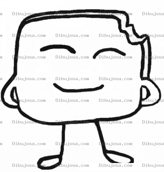 Dibujo para colorear Pan Sandwich Dibujo De Una Rodaja De Pan Mordida Para Pintar Y Colorear