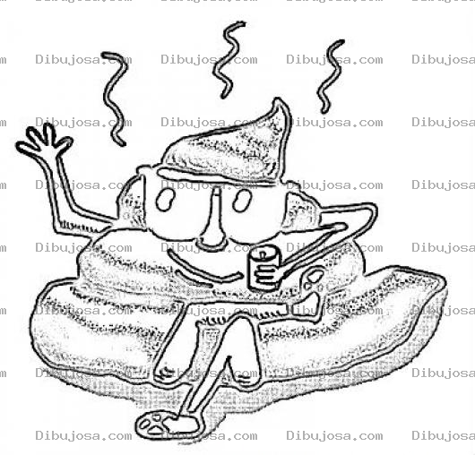 Dibujo para colorear Estiercol Cool Dibujo De Una Plasta De Popo Tomando Una Gaseosa En Lata Y Saludando Para Pintar Y Colorear Popo Caca Hez Excremento Popis Hecesfecales