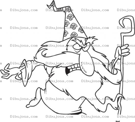 Dibujo para colorear Magia Dibujo De Mago Enojado Para Pintar Y Colorear