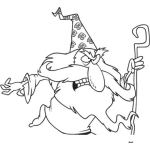 Dibujo para colorear Magia Dibujo De Mago Enojado Para Pintar Y Colorear
