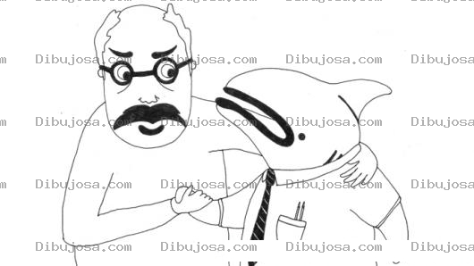 Dibujo para colorear Amigo Tiburon Dibujo Del Saludo De Un Tiburon Para Pintar Y Colorear