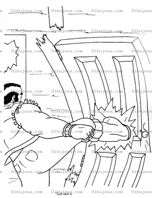 Dibujo para colorear Puertas De Madera Dibujo De Mister T Derribando Una Puerta Con Una Patada Para Pintar Y Colorear