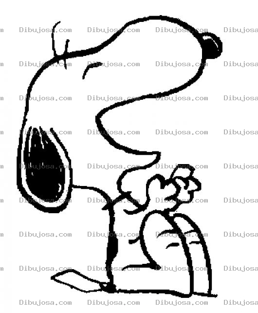 Dibujo para colorear Dibujo De Snoopy Riendo A Carcajadas Para Pintar Y Colorear A Snupi Riendose