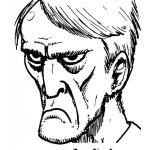Dibujo para colorear Cara Larga Dibujo De Hombre Enojado Para Pintar Y Colorear