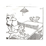 Dibujo para colorear Juego De Ping Pong Dibujo De Hombre Jugando Con Su Perro Pingpong Con Huevos de Gallina Para Pintar Y Colorear