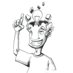 Dibujo para colorear Ideas Dibujo De Una Idea Saliendo De La Cabeza De Un Hombre Con Forma De Bombilla Para Pintar Y Colorear Foco En Lugar De Cerebro