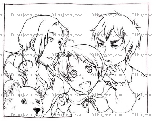 Dibujo para colorear Dibujo De Una Famila Con Un Osito Para Pintar Y Colorear