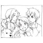 Dibujo para colorear Dibujo De Una Famila Con Un Osito Para Pintar Y Colorear