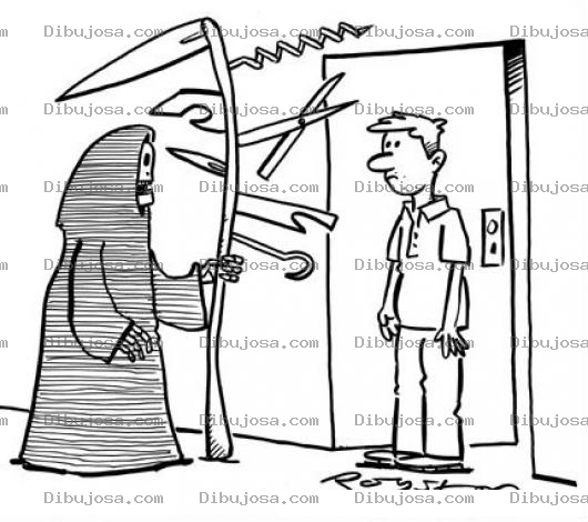 Dibujo para colorear Dibujo De La Muerte Tocando La Puerta Para Pintar Y Colorear