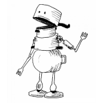 Dibujo para colorear Robot De Utencilios De Cocina Para Pintar Y Colorear
