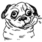 Dibujo para colorear Dibujo De Perrito Hambriento Lamiendose La Trompa Para Pintar Y Colorear