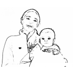 Dibujo para colorear Pintar a mama con bebe