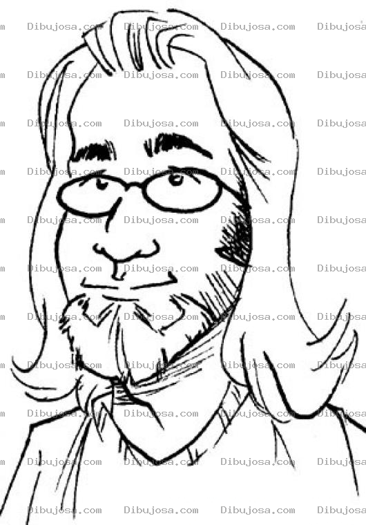 Dibujo para colorear Dibujo De Hombre Con Pelo Largo Para Pintar Y Colorear