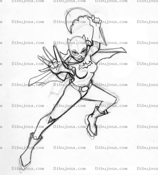 Dibujo para colorear Dibujo De La Batichica Para Pintar Y Colorear A Gatubela