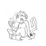 Dibujo para colorear Mono Borracho Dibujo De Mico Tomando Para Pintar Y Colorear