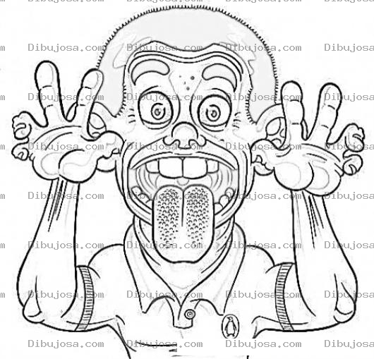 Dibujo para colorear Entrenador Personal Dibujo De Negrito Musculoso Con La Lengua De Fuera Para Pintar Y Colorear