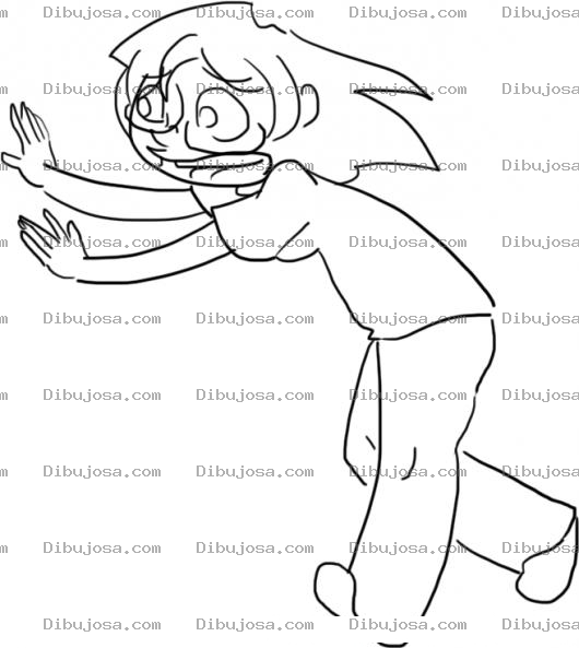 Dibujo para colorear Dibujo De Mujer Corriendo Para Pintar Y Colorear