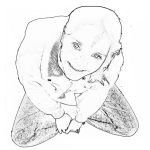 Dibujo para colorear Colorear a una muchacha sentada