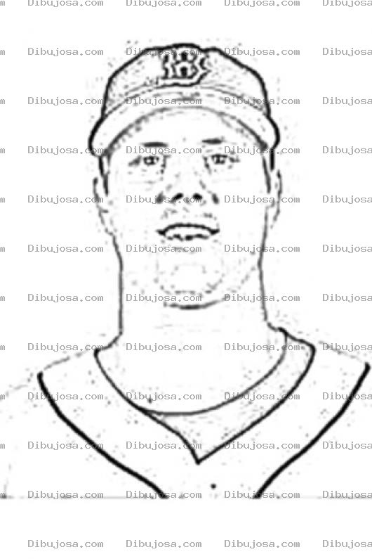 Dibujo para colorear Papelbon Jonathan Baseball Dibujo De Jonatan Papelbond Jugador De Beisbol Para Pintar Y Colorear