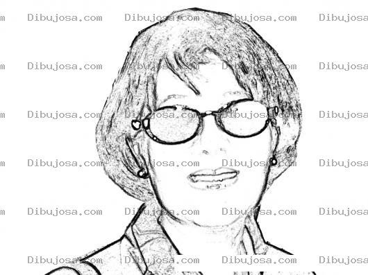Dibujo para colorear Pintar mujer con lentes