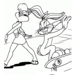 Dibujo para colorear Dibujo De Bugs Bunny En Patineta Para Pintar Y Colorear A Bugsbony